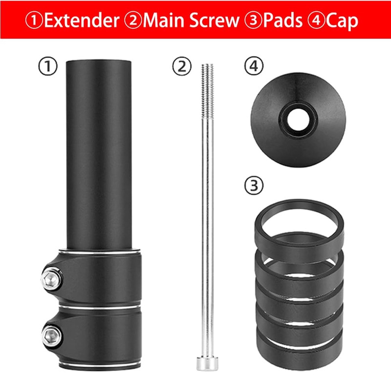 YERGOFE Bike Stem Riser - 3 Pack - Adjustable Height