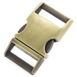 Enosea 2 Pcs Metal Side Release Buckle, 1 inch(25mm) Heavy Duty Paracord Bracelet Buckles for Dog Collar Backpacks Webbing Straps, Bronze