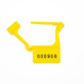 Leadseals(R) Tamper Proof Disposable Self-Locking Plastic Luggage Security Padlock Seals Numbered (Pack of 100 PCS) (Yellow)