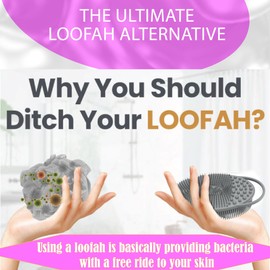 Avilana (Style 2) 3-in-1 Exfoliating Silicone Body Scrubber - Hygienic Shower Loofah Sponge Alternative for Deep Clean & Soft Skin