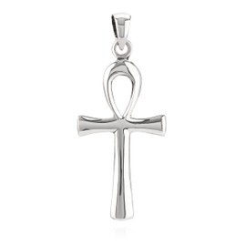 NKlaus Ankh 11122 Curved Pendant 925 Silver 32 x 15 mm Egyptian Symbol Silver Pendant, Silver