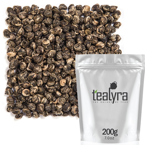 Tealyra - Imperial Jasmine Dragon Pearls - Loose Leaf Green Tea - Jasmine Green Tea with Pleasant Aroma and Tonic Effect - 220g (8-ounce)