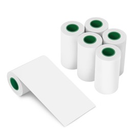 JADENS Thermal Paper Self-Adhesive Sticker Paper, 8-Rolls, 54mm x 4m,30mm Diameter,for Notes,Texts,Journal Photo and Notebuddy