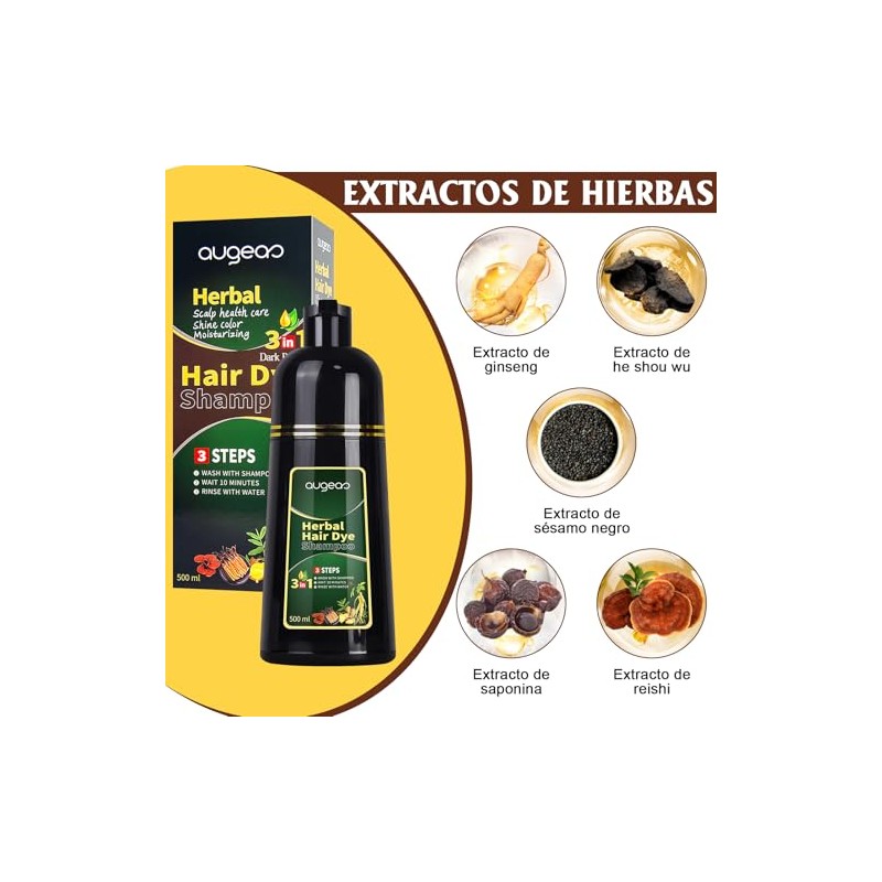 Champú de Tinte Castaño Oscuro 3 en 1 Dark Brown