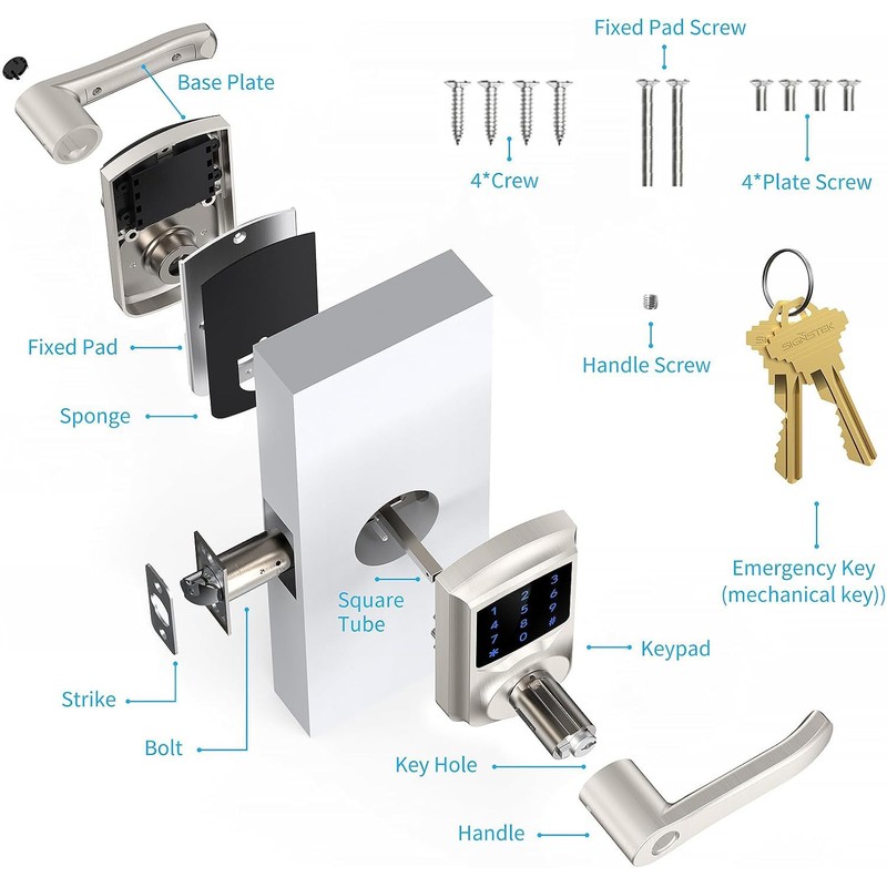 Signstek Keyless Entry Door Lock, Keypad Door-Lock with Code, Electronic