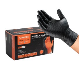 Guantes De Nitrile 100 Pcs Caja Negro Guantes De Examen Desechables Libres De Latex Sin Polvo Limpieza Guantes Sanitarios ParaSize: Xl, Color: Black