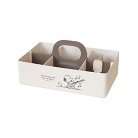 Nishiki Kasei Snoopy Beige Storage Case, Approx. 11.0 x 7.3 x 5.3 inches (28 x 18.5 x 13.5 cm), Made in Japan, Box, Storage, Cosmetic Box, Candy Case