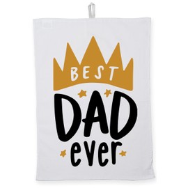 Hippowarehouse Best Dad ever Tea Towel Eco Printed Dish Cloth Kitchen accessory 50cmx70cm 100% Cotton