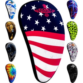Exxact Sports Lightweight Athletic Cup Mens & Boys with Soft Rim Comfort for Superior Support, Baseball Cup Youth Boys for T-Ball, Football, Lacrosse, Hockey Groin Protector (Large, USA Flag)