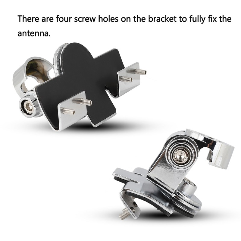 RB-400 Silver Car Antennas Bracket Mount Clip Holder With 4