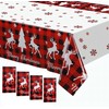 Pyrrhiax 4 Pack Moose Deer Tablecloth Disposable Plastic Table Cover
