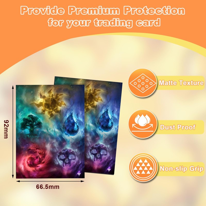 MTG Card Sleeves 100CT,Standard Size Sturdy MTG Sleeves Matte Back