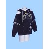 Micotaku Cute but Sharp Cat Hoodie Black and White Furry