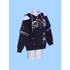 Micotaku Cute but Sharp Cat Hoodie Black and White Furry Paw Women's Hoodie Daily Wear