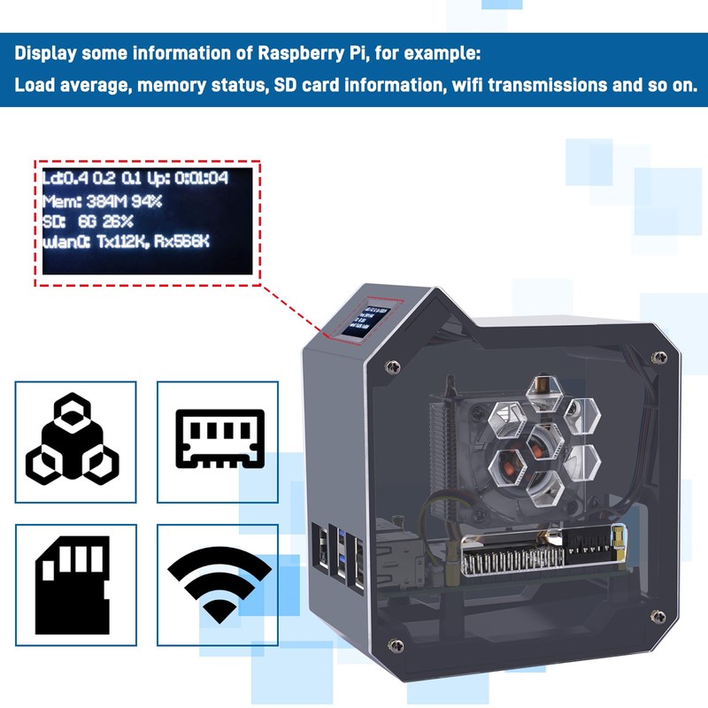 GeeekPi Mini Tower Kit for Raspberry Pi 5, Case with
