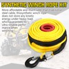 Marsui 1/2" x 100 ft Synthetic Winch Rope Cable Kit,
