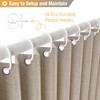 Jubilantex Folding Linen Shower Curtain for Bathroom Khaki Waterproof Shower