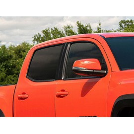 Rvinyl Pillar Post Pre Cut Window Trim Kits in Gloss Black Compatible with Toyota Tacoma 2016-2023 Access/Extended Cab - Adhesive Backs