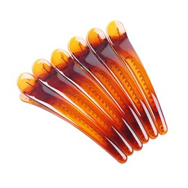Fodattm 12PCS Professional Hairdressing Salon Duckbill Clip Plastic Non Slip Alligator Hairpin Simple Hairgrip Hair Clip Hair Barrettes for Hair Styling and Sectioning (Length - 4.7in, Brown)