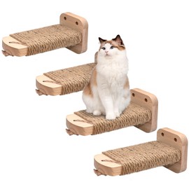 SIYUNTECH® Cat Stairs Wall (1 Piece), Climbing Wall Cats, Wall Lounger Cats, with Insert Craftsmanship, Made of 2 cm Solid Rubber Wood, for Cat Climbing Playing, Maximum Load Capacity 35 kg