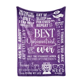 Optometry Gifts for Women Optometrists, Best Optometrist Ever, Cozy Super Soft Plush Flannel Throw Blanket for All Seasons