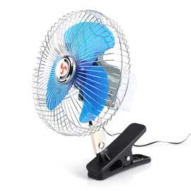 GOWENIC Ventilador Oscilante para Automóvil de 12 V 25 W, Ventilador Portátil con Clip, Función Giratoria de 180 Grados, Trabajo en Automóviles, Camiones, Barcos