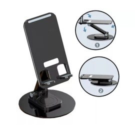 TIKA Adjustable Foldable Phone & Tablet Stand - 360 Rotatable Base, Desk Mount Holder