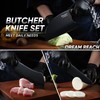 Dream Reach Butcher Knife Set - 3PCS Black Cleaver Knives