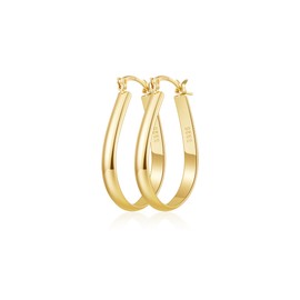OOOPEL Gold Hoops Earrings for Women Hypoallergenic Large Gold Oval Hoop Earrings Lightweight 14K Gold Plated Hoops Earring for Women Jewelry Gifts 30/40/50/60mm