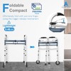 Narrow Walker for Seniors, Adjustable Width Folding Walker with 5"