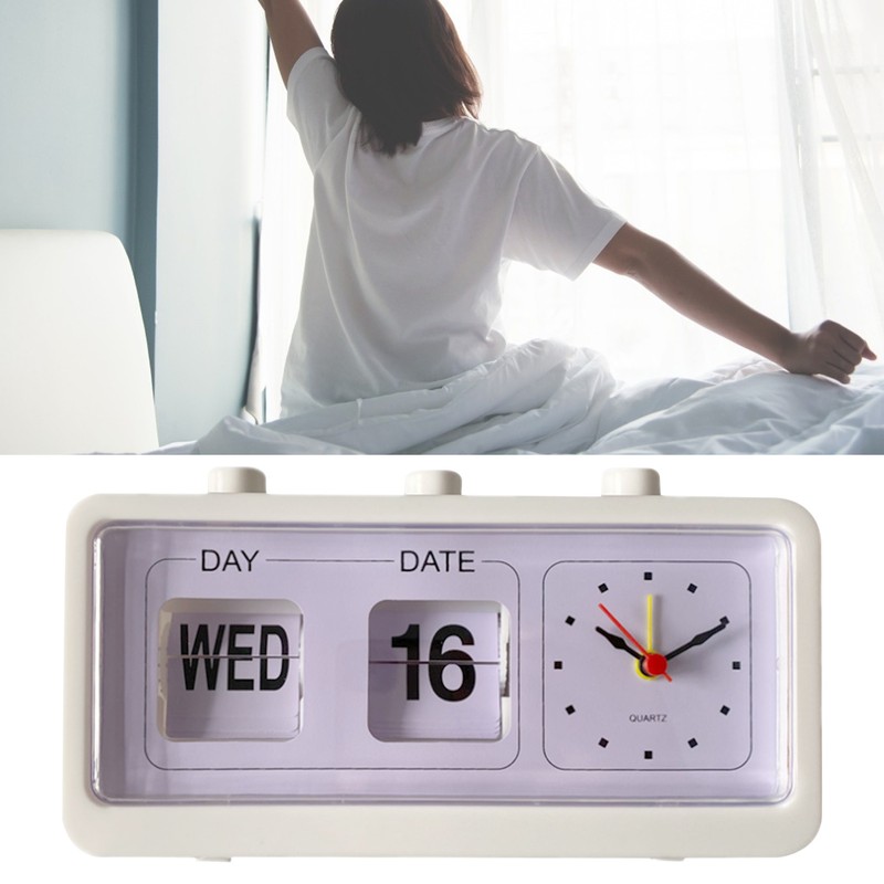 Desk Table Alarm Clock Manual Jump Calendar Desktop Alarm Clock