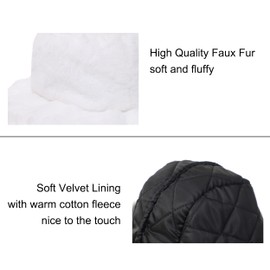 LA CARRIE Women's Snakeskin Print Faux Fur Bucket Hat Winter Warmer Fisherman Cap (White)