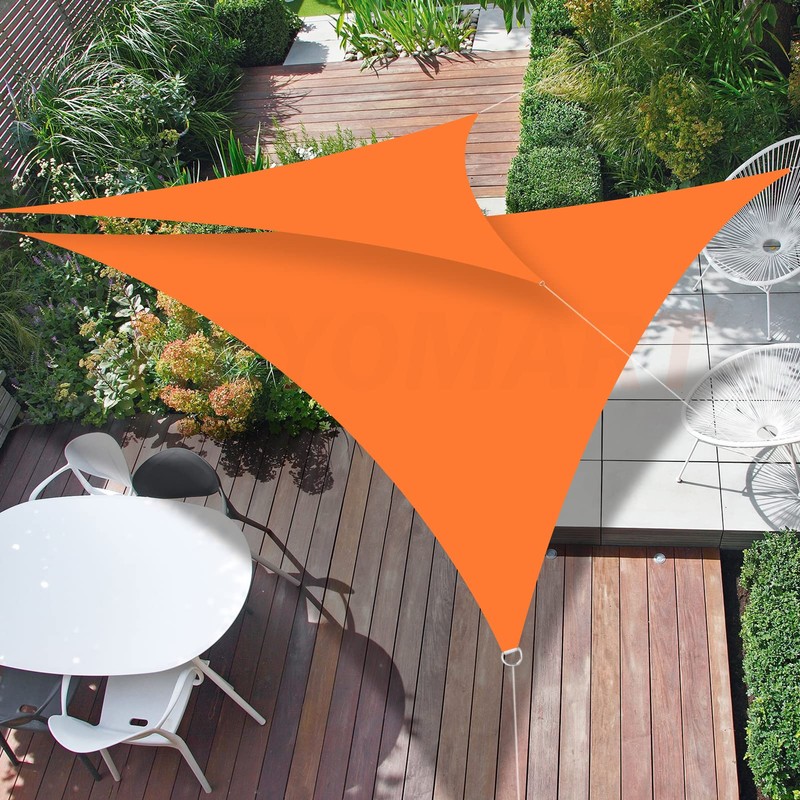 Heyomart Triangular Sun Sail, Waterproof, Sun Protection, Includes Mounting Ropes,