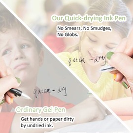 24Pcs 0.35 mm Black Gel Ink Pens, AUHOKY Extra-Fine Ballpoint Pen, Quick-Drying point Rolling Ball Pens for Office School Stationery Supply