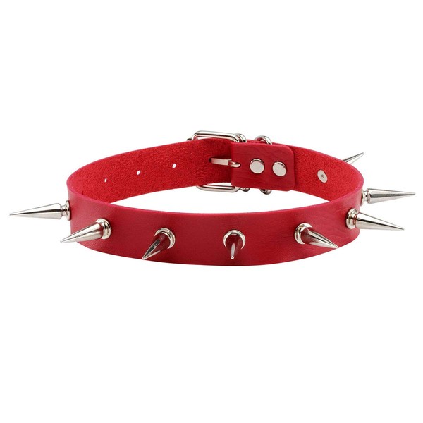 EIGSO Punk Gothic Collar with Studs Multicoloured PU Leather Clasp Adjustable for Women Men Adjustable, Metal