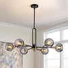 Black Sputnik Chandelier, 6-Light Modern Globe Chandelier Light Fixture with