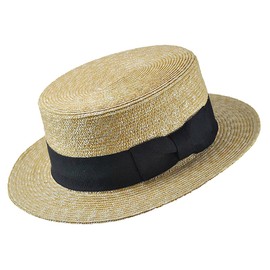 Jaxon Black Band Wheat Straw Skimmer Hat (L)