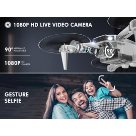 AVIALOGIC Mini Drone with Camera for Kids,RC Helicopter FPV RC Quadcopter with 1080P HD Live Video Camera,Altitude Hold,Gravity Control,2 Batteries,Birthday and Xmas Gifts Toys for Boys Girls,Silver