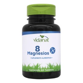 Vidanat 8 Magnesios 60 Tabletas Suplemento Alimenticio Sin Sabor