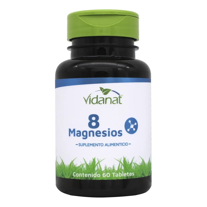 Vidanat 8 Magnesios 60 Tabletas Suplemento Alimenticio Sin Sabor