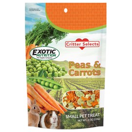Exotic Nutrition Peas & Carrots 8 oz. - Healthy Natural Mixed Dried Vegetable Treat - for Rabbits, Guinea Pigs, Hamsters, Chinchillas and Small Pets