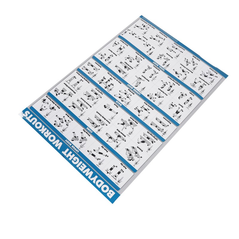 60x90cm Workout Charts Clear Rugged Easy Reading Bodyweight Exercises Poster