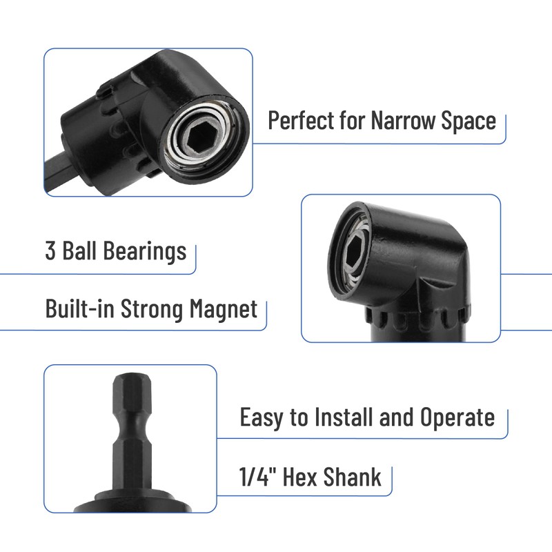 Bates- Socket Adapter Extension Set with Right Angle Drill Attachment,