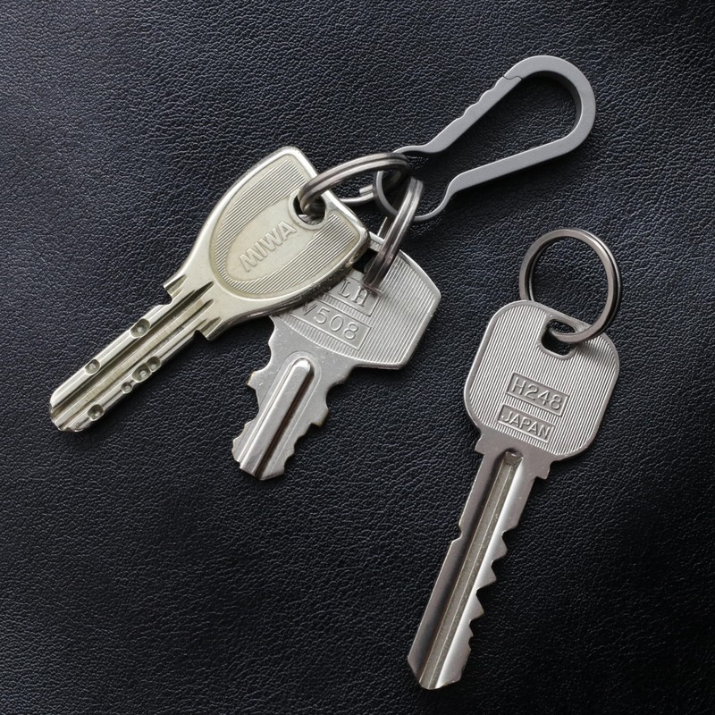 TUNUKE Titanium Carabiner Small Key Chain Keyring Ring Lightweight Mini,