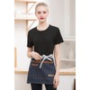 TOPTIE Denim Unisex Half Apron Waist Bistro Apron with Pockets