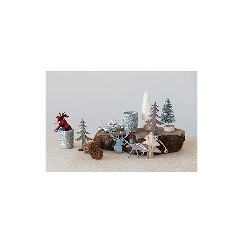 Creative Co-Op Candle Garden Kit with Votives, Ornaments, Pinecones, Bottle