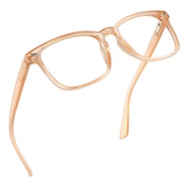 LifeArt Blue Light Blocking Glasses, Anti Eyestrain, Computer Reading Glasses, Gaming Glasses, TV Glasses for Women Men, Anti Glare (Champagne, +2.00 Magnification)
