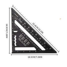 7 Inch Carpenters-Square-Aluminium Speed Square - Versatile Set Alloy Square Multi-Functional Carpenter's Tool, Suitable for Engineers, Home Builders, Roofing and Windows
