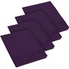 4 Pack Soft Microfiber Pillowcases with Embroidery - Envelope Closure,