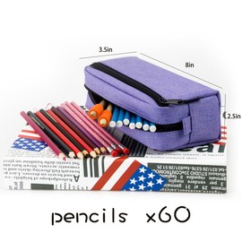 Big Capacity Pencil Case Stationery Pouch,Multi-Colored Pen Pouch,Cosmetic Pouch Bag, Pen Bag with Zipper Bag for Boy Girl (Purple)